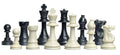 Drawstring Chess Set Combination - Solid Plastic Regulation Pieces | Vinyl Chess Board | Drawstring Bag