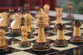 The Burnt Golden Rosewood Reykjavik II Series Chess Pieces - 3.75