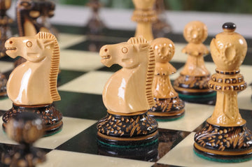 The Burnt Golden Rosewood Reykjavik II Series Chess Pieces - 3.75