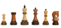 The Burnt Golden Rosewood Zagreb '59 Series Chess Pieces - 3.875" King