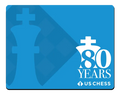 US Chess Federation 80th Anniversary - Mousepad - Blue