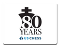 US Chess Federation 80th Anniversary - Mousepad - White