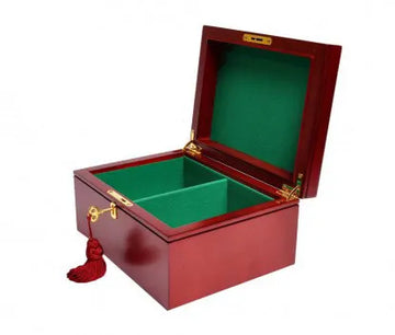 Large Red Burl Premium Chess Box