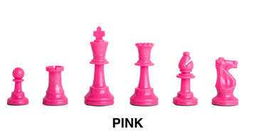 Regulation Colored Plastic Chess Pieces - 3.75