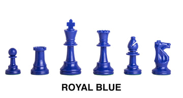 Regulation Colored Plastic Chess Pieces - 3.75