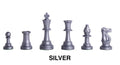 Regulation Colored Plastic Chess Pieces - 3.75