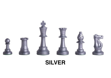 17 Staunton Silver Chess Pieces for Chess Set [Toy]