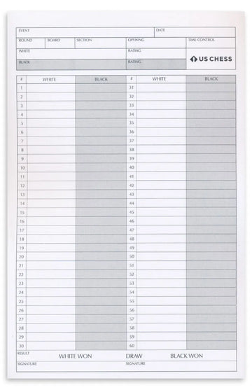 Chess Players Score Pad