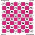 Pink Skulls  - Full Color Vinyl Chess Board