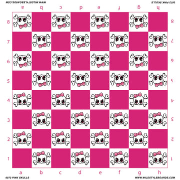 Pink Skulls  - Full Color Vinyl Chess Board