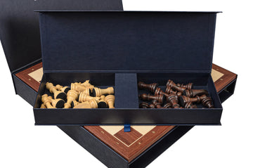 Rechapados Ferrer Chess Set and Mahogany Chess Board Combination
