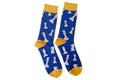 Dark Blue with Yellow Chess Socks