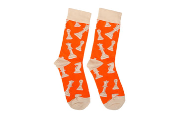 Orange Chess Socks