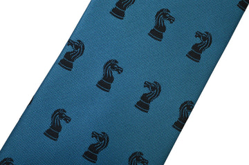 Blue Knight - Chess Tie
