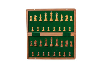 FOLDING WOODEN MAGNETIC Travel Chess Set - 14