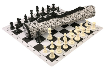 Quiver Chess Set Combination and Triple Weighted Regulation Pieces | Thin Mousepad Chess Board | Quiver Bag