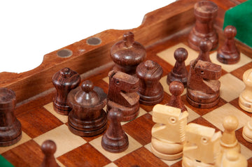 ULTIMATE WOODEN Magnetic Travel Chess Set - 7.5