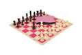 Basic Chess Set Combination with Silicone Chess Board and Single Weighted Regulation Plastic Chess Pieces