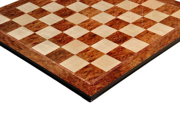 Elm Burl & Maple Superior Traditional Chess Board - 2.5"