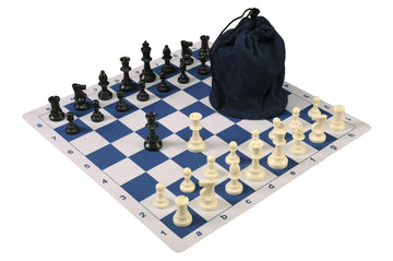 Drawstring Chess Set Combination with Mousepad Board and Single Weighed Pieces
