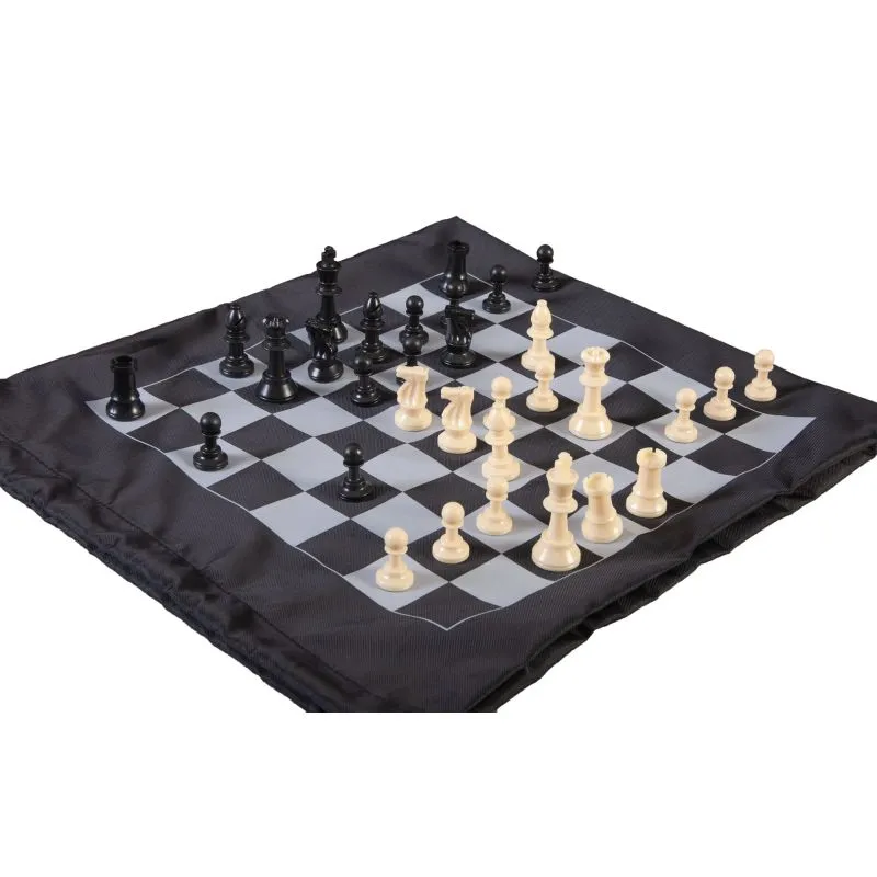 Analysis Chess Pieces and Cinch Chess Board Bag Combo