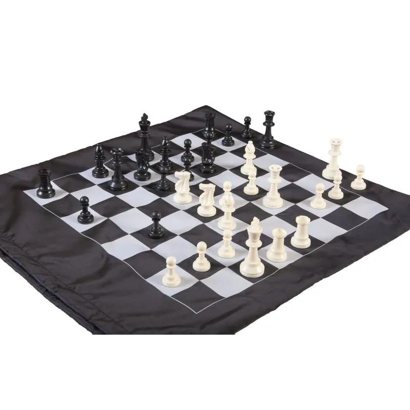 Folding Chess Set Wooden Pieces Portable Roll-up Board Puzzle Game Gift DB 