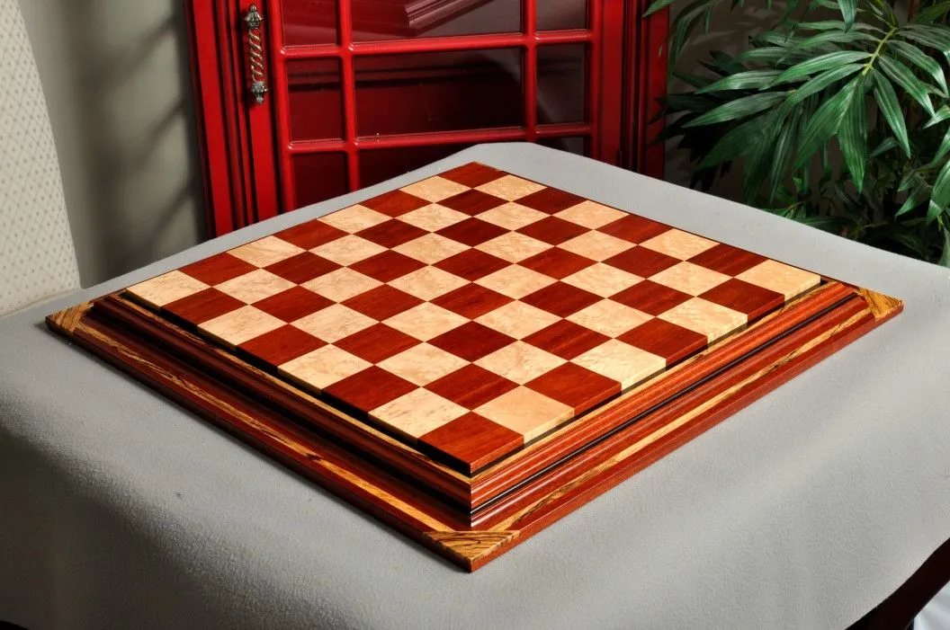 Amboyna Burl, Genuine Ebony & Bird's Eye Maple Custom Contemporary II Chess  Board