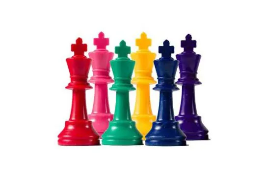 Triple Weighted Plastic Pieces - Individual King (Assorted Colors)