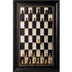 Straight Up Chess Board - Black Maple Series with Dark Bronze Frame