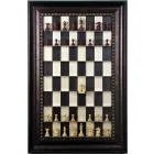 Straight Up Chess Board - Black Maple Board with Checkered Bronze Frame