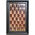 Straight Up Chess Board - Red Cherry Chess Board with Dark Bronze Frame with Gold Trim