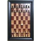 Straight Up Chess Board - Red Cherry Chess Board with Black Contemporary Frame 