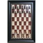 Straight Up Chess Board - Red Maple Chess Board with 3 1/2" Dark Bronze Frame 