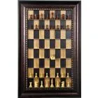 Straight Up Chess Board - Black Cherry Series with Checkered Bronze Frame 