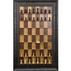 Straight Up Chess Board - Cherry Bean Board with Rustic Brown Frame