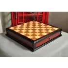 Walnut and Maple Antique Tiroir Chess Board with Storage Drawers