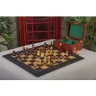The Burnt Golden Rosewood Reykjavik II Series Chess Set, Box, & Satin Board Combination