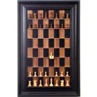 Straight Up Chess Board - Black Walnut Series with Brown Traditional Frame