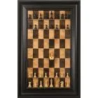 Straight Up Chess Board - Cherry Bean Series with Brown Traditional Frame 