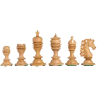 The Brescia Series Luxury Chess Pieces - 4.4" King - Tasmanian Blackwood and Natural Boxwood