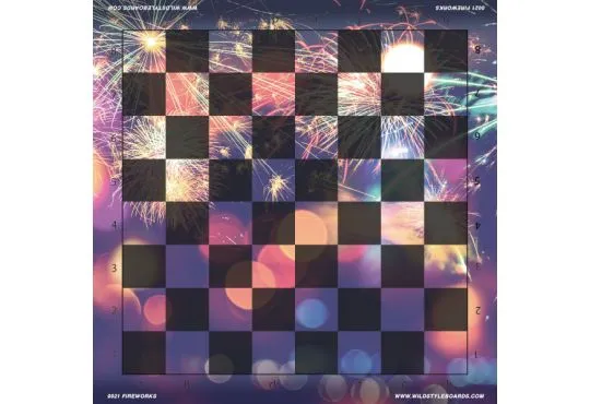 Fireworks - Full Color Vinyl Chess Board