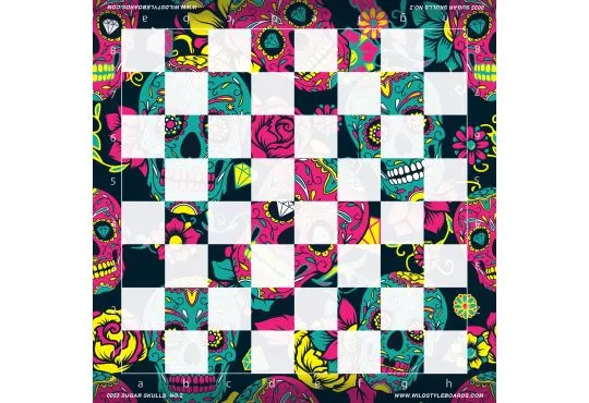 Sugar Skulls No. 2 - Full Color Vinyl Chess Board