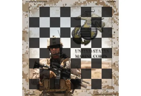 United States Marines - Full Color Vinyl Chess Board
