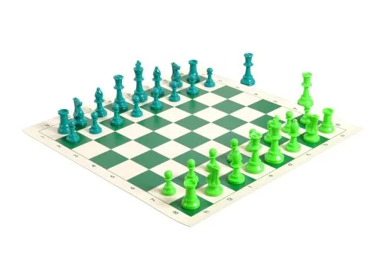 Large 4 Player Silicone Chess Set with Cloth Drawstring Bags