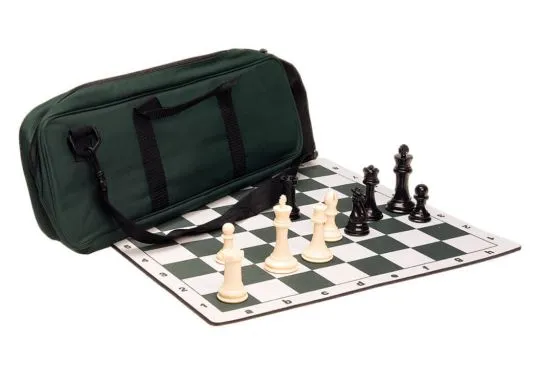 Premium Chess Set Combo - Plastic Chess Pieces | Tournament Chess Board | Deluxe Chess Bag