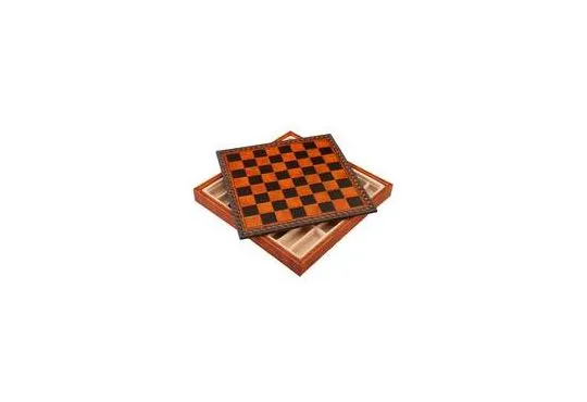 Compact Leatherette Cabinet Chess Board 1 1/8"