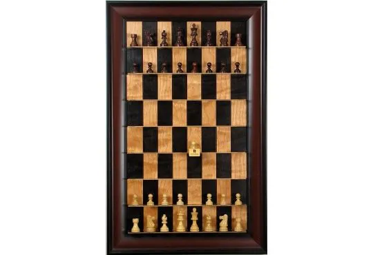 Straight Up Chess Board - Black Cherry Series with Red Accent Frame 
