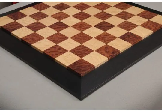 Vavona Burl, Genuine Ebony & Bird's Eye Maple Custom Contemporary II Chess Board