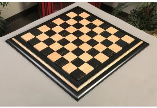 Signature Contemporary V Luxury Chess board - MACASSAR EBONY / BIRD'S EYE MAPLE - 2.5" Squares