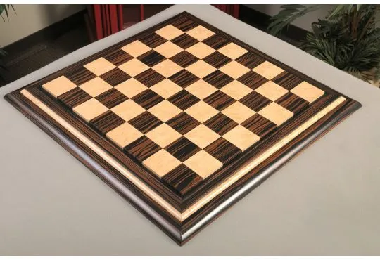 Signature Contemporary V Luxury Chess board - TIGER EBONY  / BIRD'S EYE MAPLE - 2.5" Squares